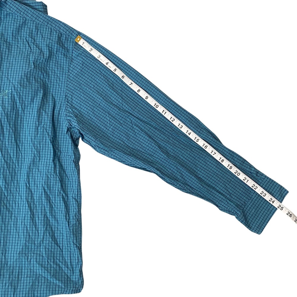 Arcteryx Mens Long Sleeve Button Down Teal Blue Cotton Shirt Size XXXL - Picture 7 of 8